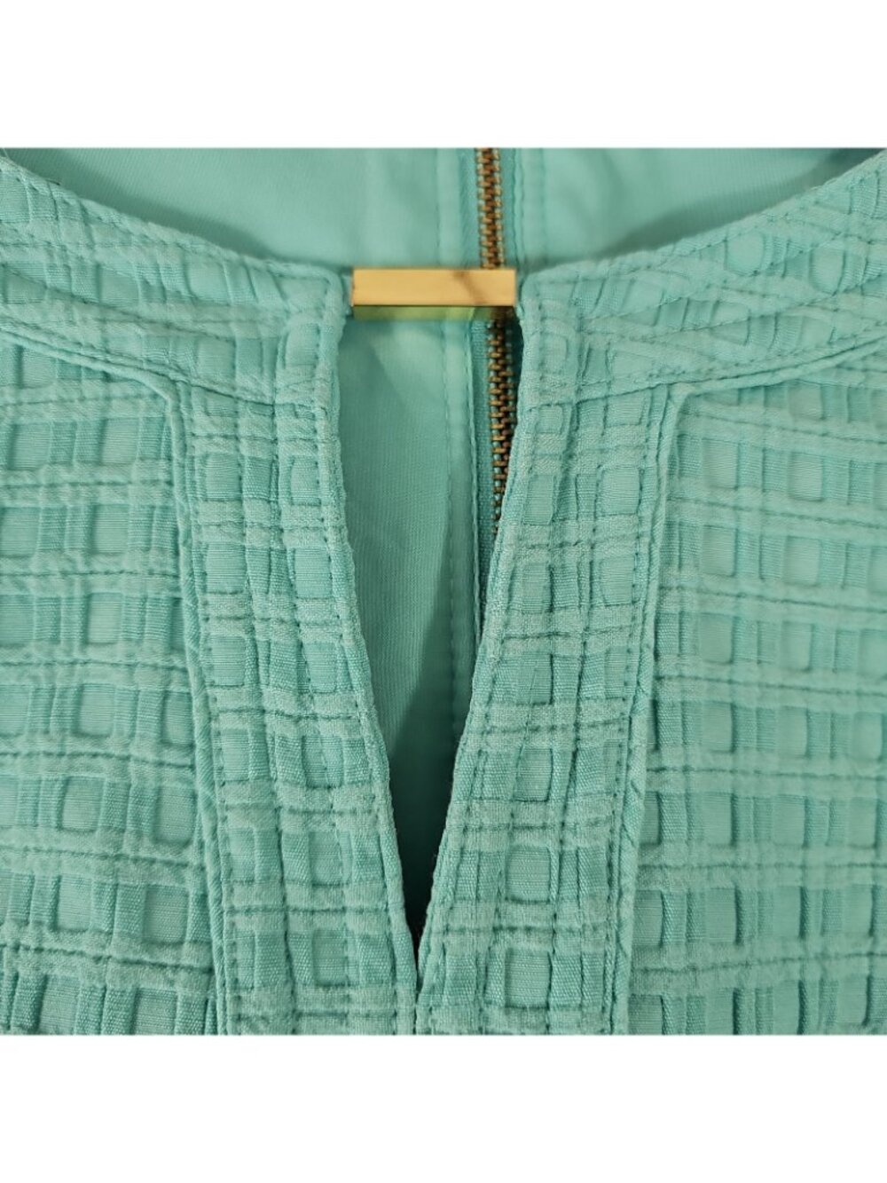 Liz Claiborne Dress sz 16 Teal Basketweave Knee Length Pockets Lined Work Office - Picture 11 of 14